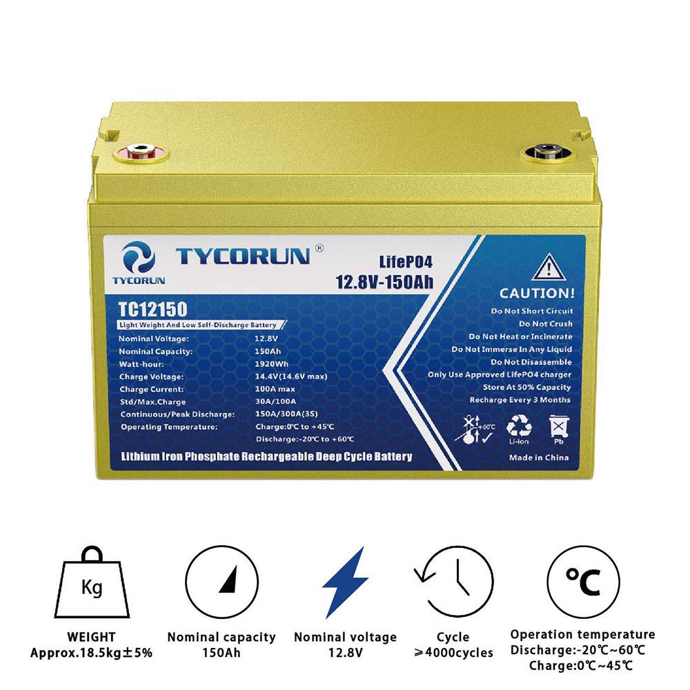 Tycorun 12V 150Ah Lithium Deep Cycle Battery