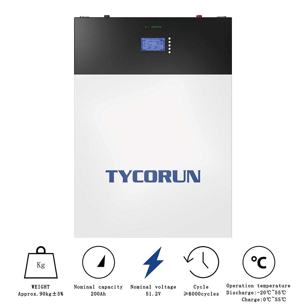 Tycorun 51.2Volt 200Ah Deep Cycle Wall Mounted Lithium Battery