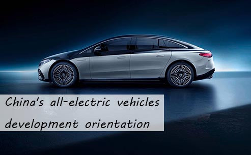 China's all-electric vehicles development orientation