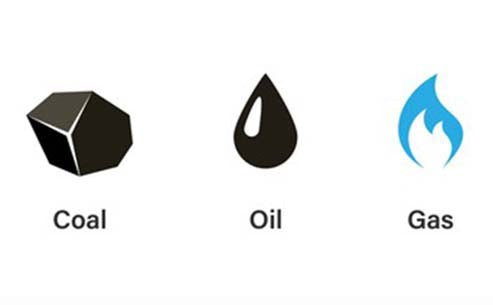 Coal, oil and natural gas
