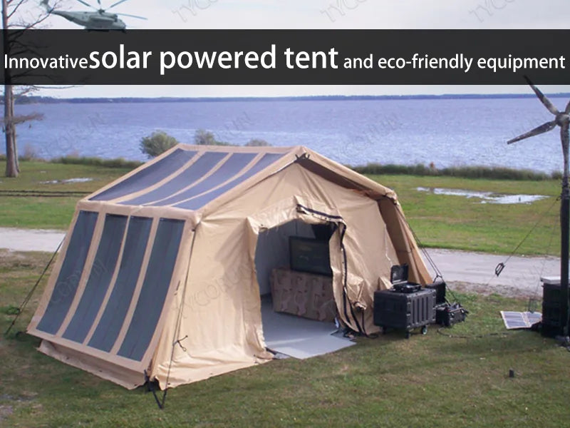 Innovative solar powered tent and eco-friendly equipment