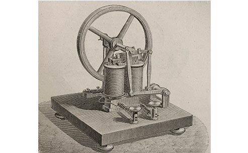 Invention of the electric motor enables electric vehicles