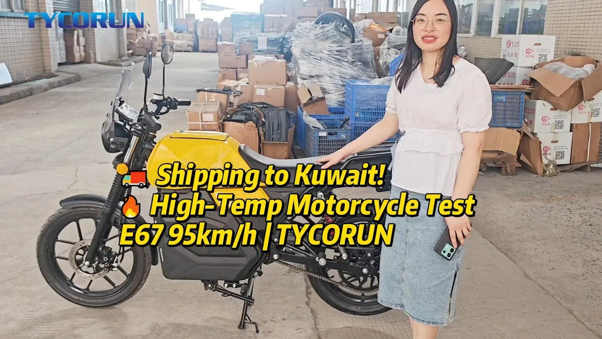 TYCORUN E67 electric motorcycle built for Kuwait 60°C extreme heat
