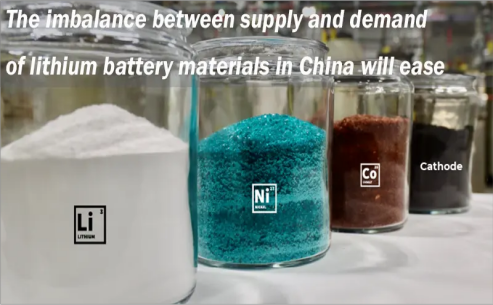 The imbalance between supply and demand of lithium battery materials in China will ease