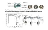 What are the separate comprehensive treatment technologies for waste button batteries?