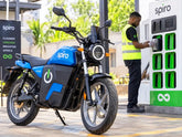 Electric motorcycle battery swapping station operated by Spiro in Africa