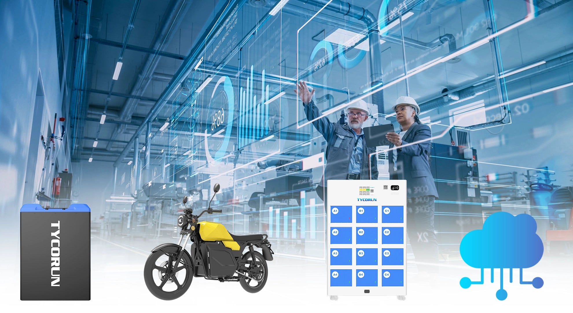 Batteries, battery swap cabinets, vehicles, and cloud platforms are all independently developed
