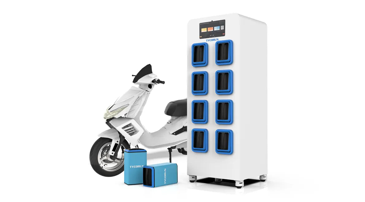 TYCORUN 8-slot Intelligent battery swapping cabinet for electric two and three wheeler