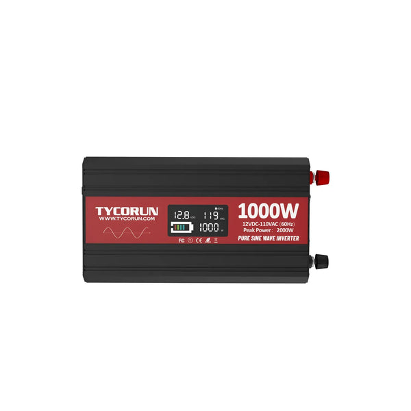 TYCORUN 1000w Inverter Pure Sine Wave 12V DC to AC Power Inverter for Car, Rv, Off Grid, Camp, Solar System