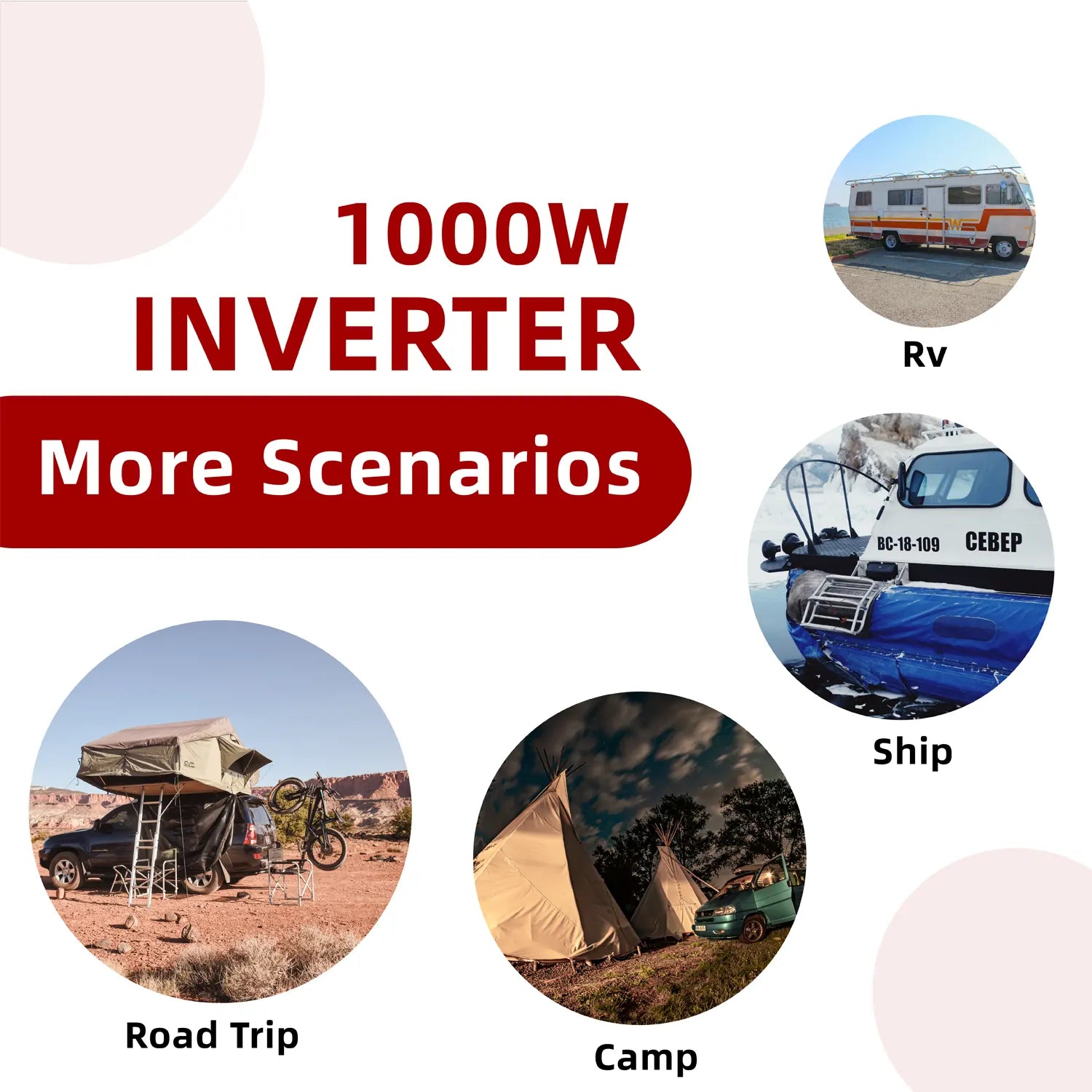 TYCORUN 1000w Inverter Pure Sine Wave 12V DC to AC Power Inverter for Car, Rv, Off Grid, Camp, Solar System