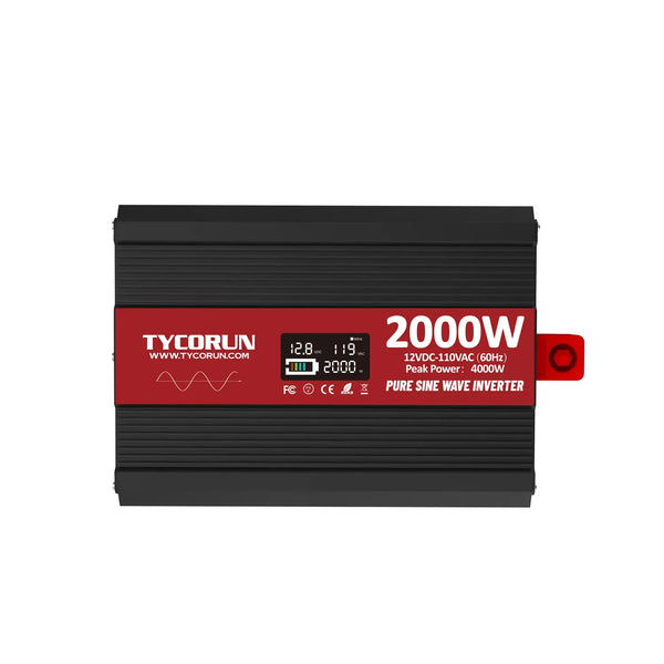 TYCORUN 2000w Inverter Pure Sine Wave 12V DC to 120V AC Converter