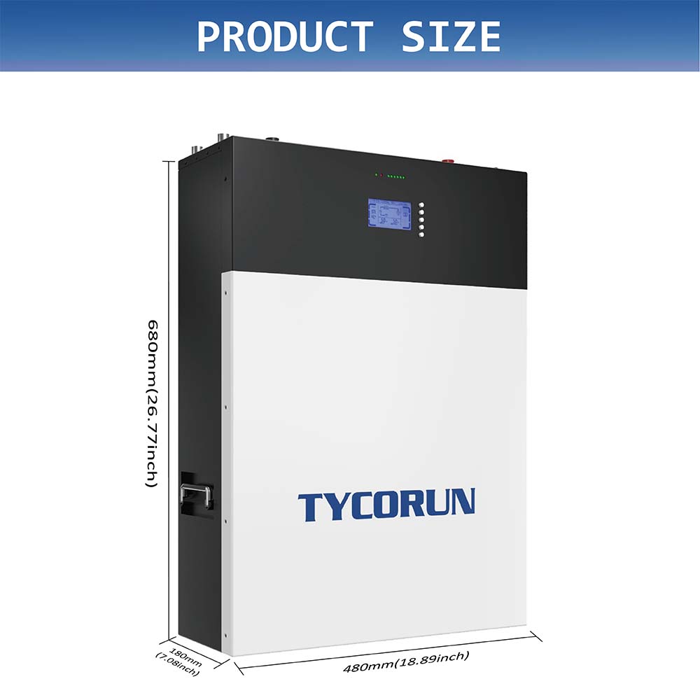 Tycorun 10KWh PowerWall 48V 200Ah Deep Cycle Wall Mounted Lifepo4 Battery For Home System