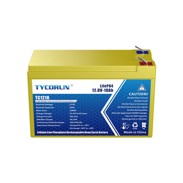 Tycorun 12 Volt 10Ah Lithium Deep Cycle Battery