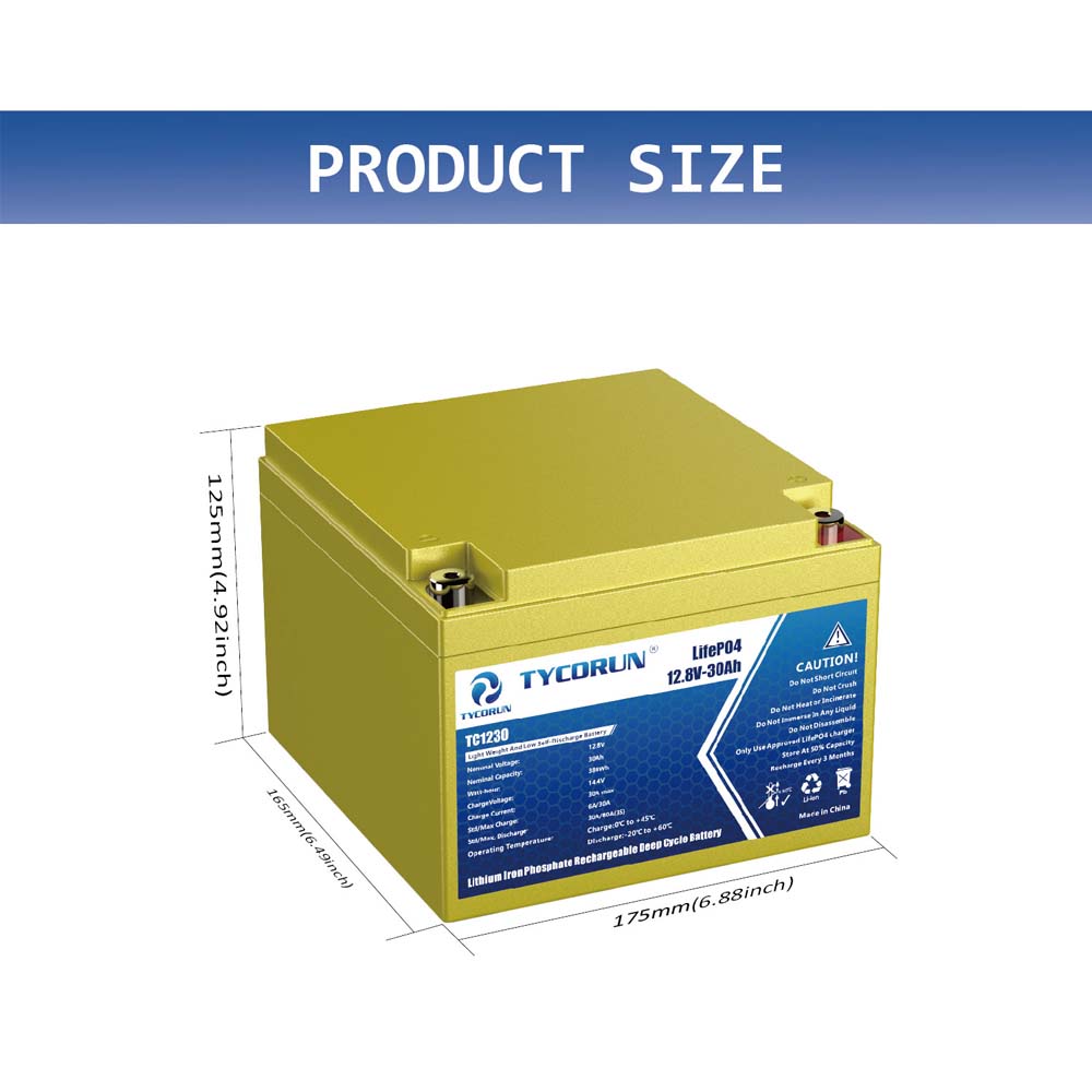 Tycorun 12 Volt 30Ah Lithium Deep Cycle Battery