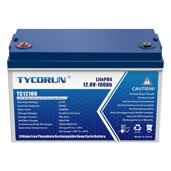 Tycorun 12V 100Ah Lithium Deep Cycle Battery