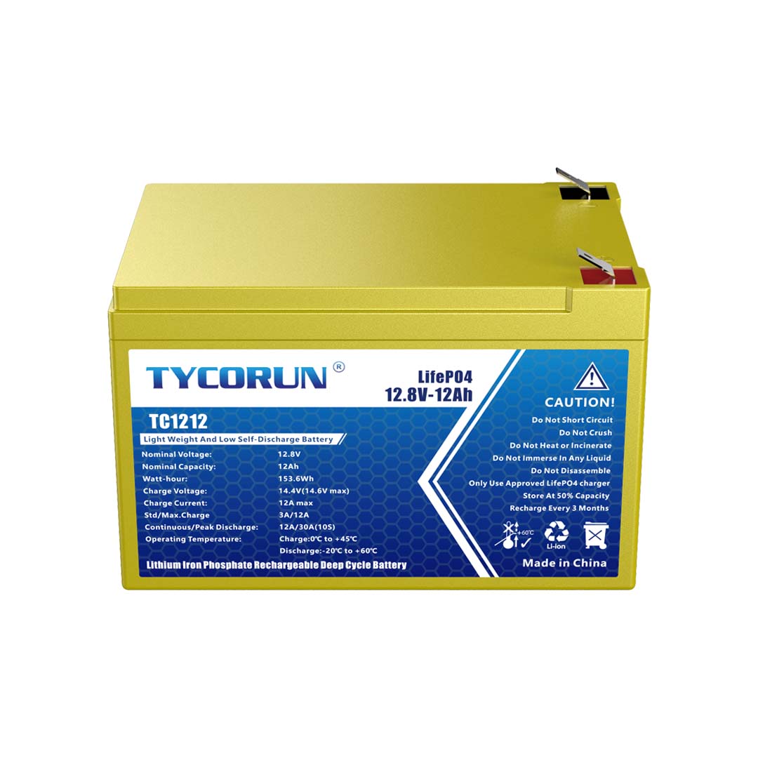 Tycorun 12 Volt 12Ah Lithium Deep Cycle Battery