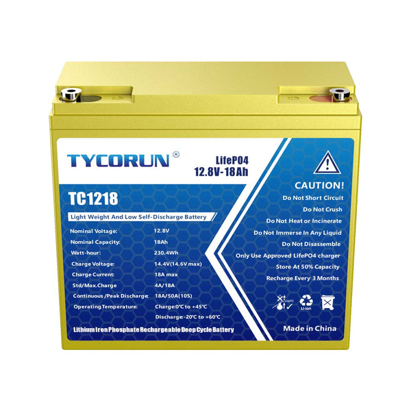 Tycorun 12 Volt 18Ah Lithium Deep Cycle Battery