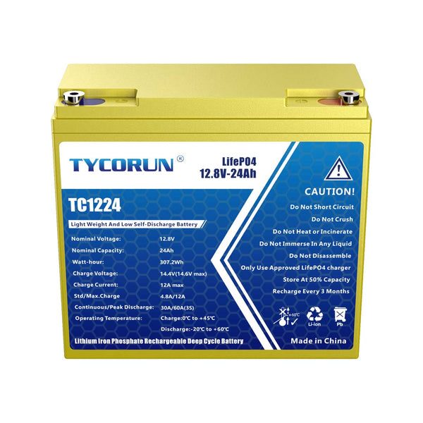 Tycorun 12 Volt 24Ah Lithium Deep Cycle Battery