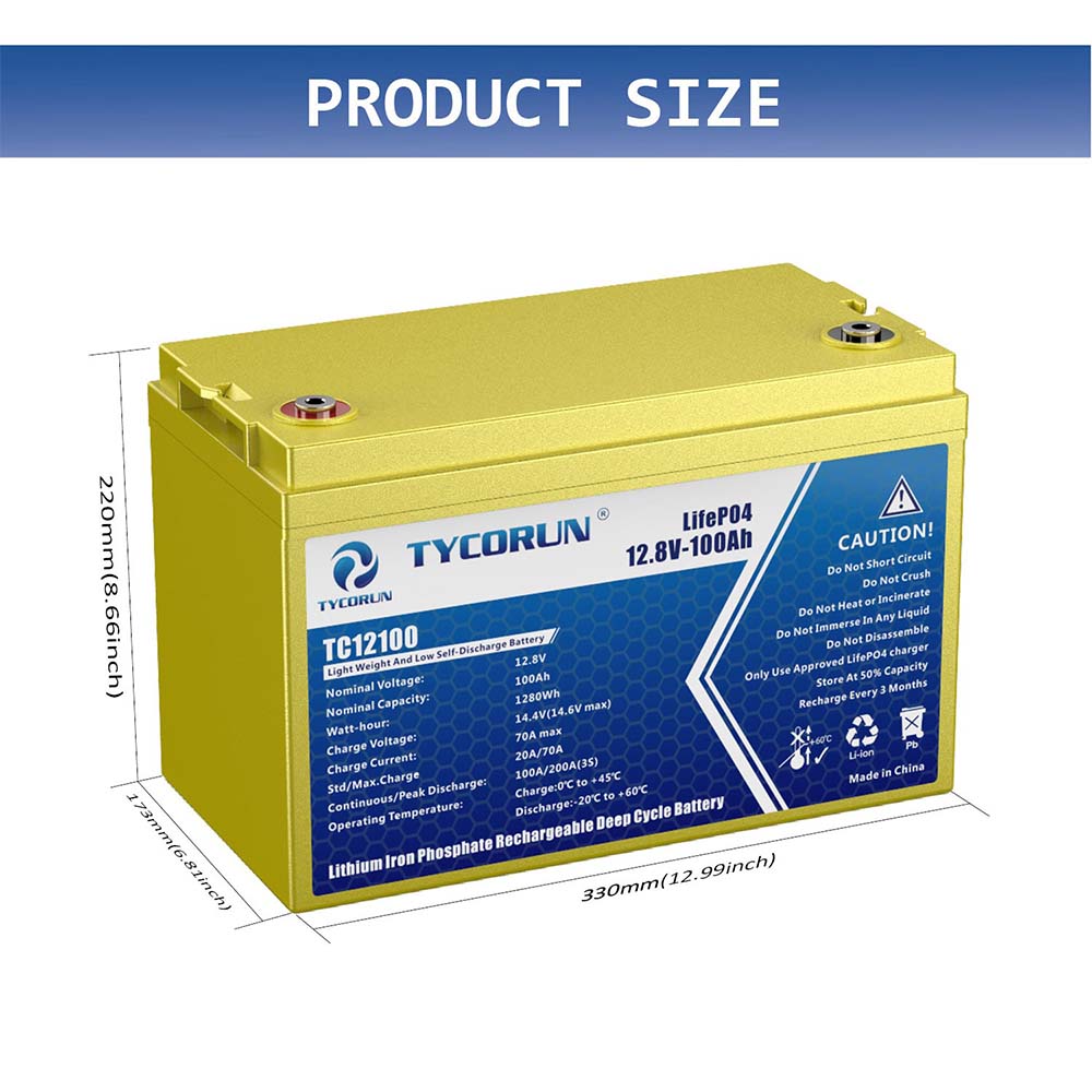TYCORUN 24V 100AH LIFEPO4 DEEP CYCLE BATTERY SET FOR SALE