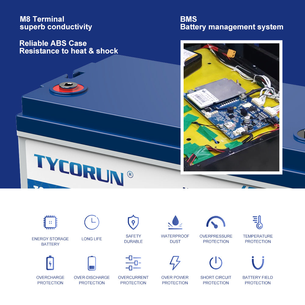 Tycorun 12V 100Ah Lithium Deep Cycle Battery